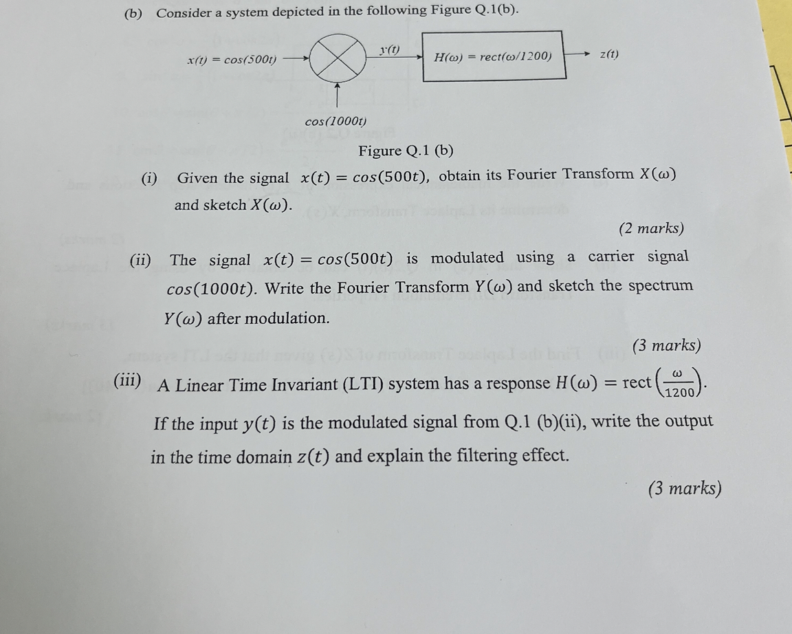( b ) Consider a system depicted in the following