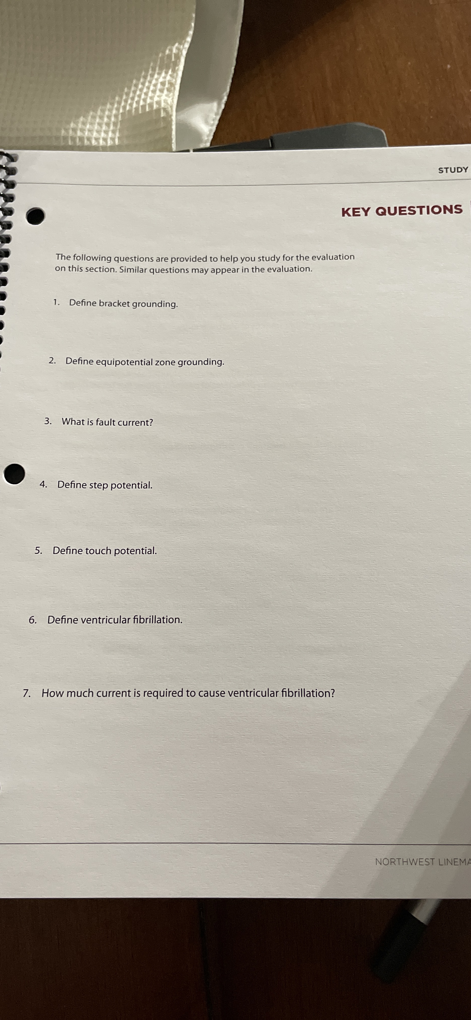 STUDY KEY QUESTIONS The following questions are