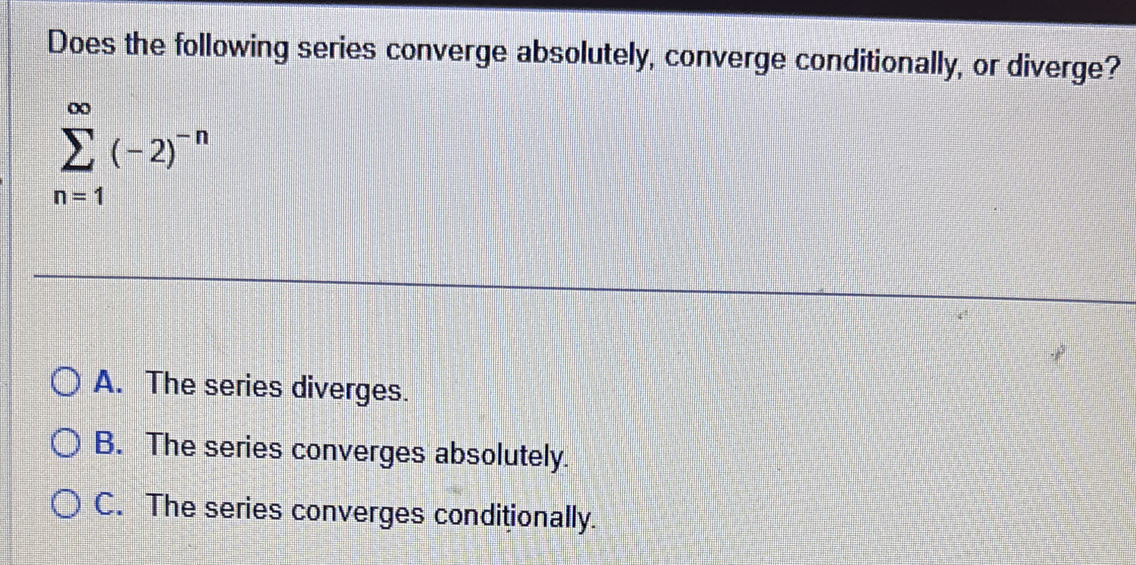 Does the following series converge absolutely ,