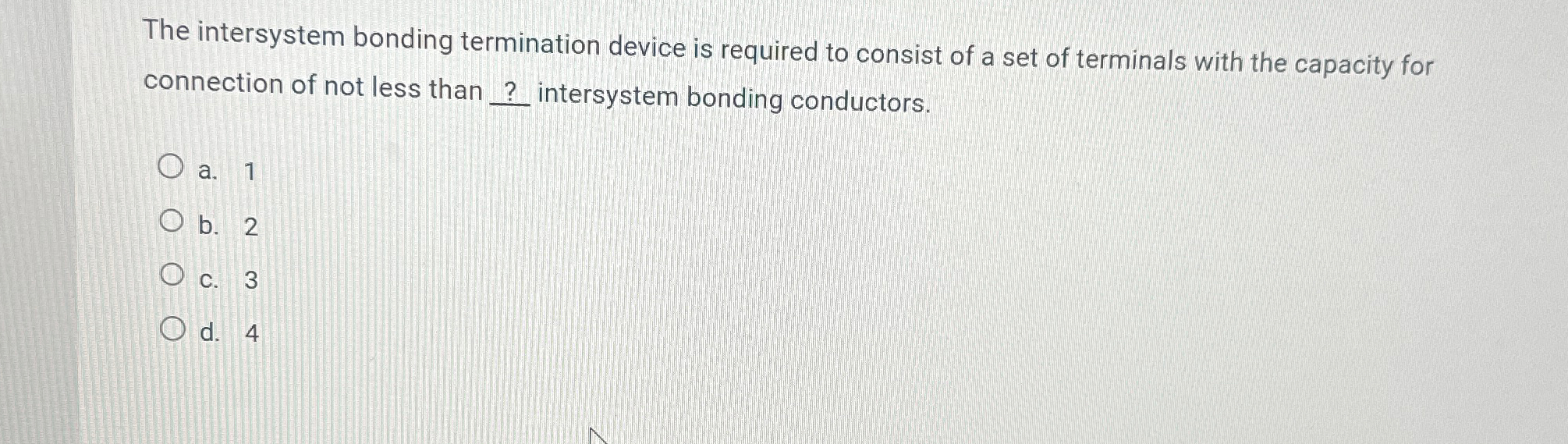 The intersystem bonding termination device is