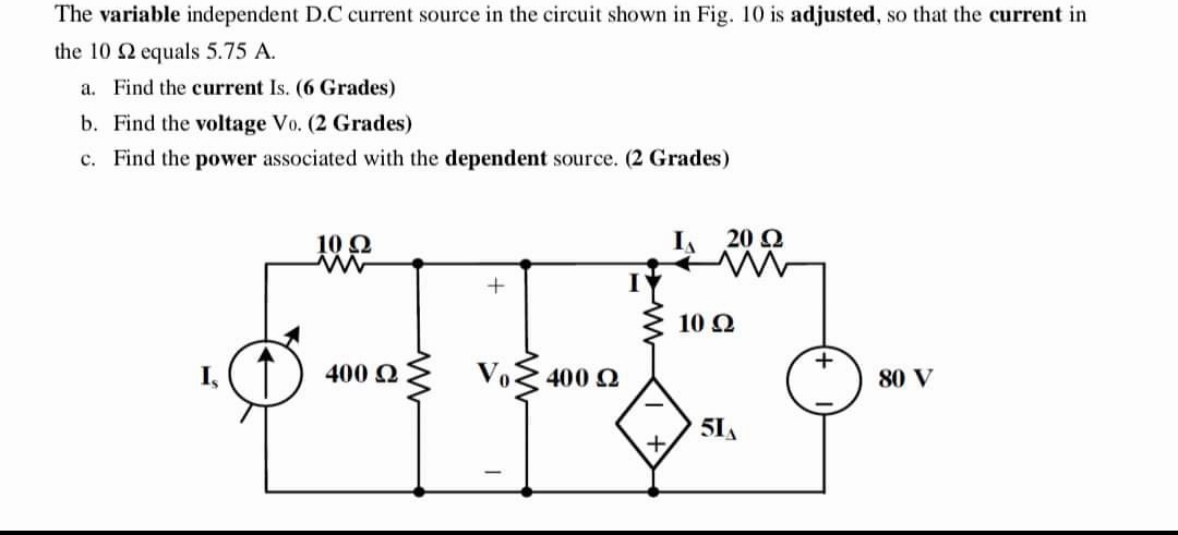 The variable independent D . C current source in