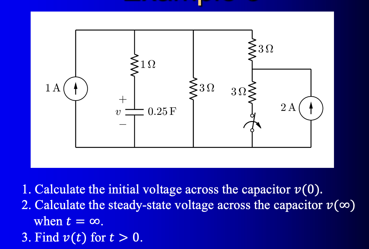 Calculate the initial voltage across the