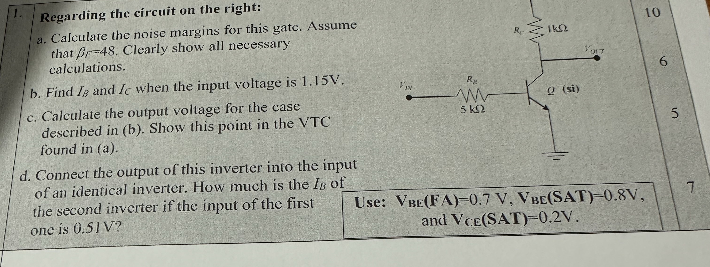 Regarding the circuit on the right: a . Calculate