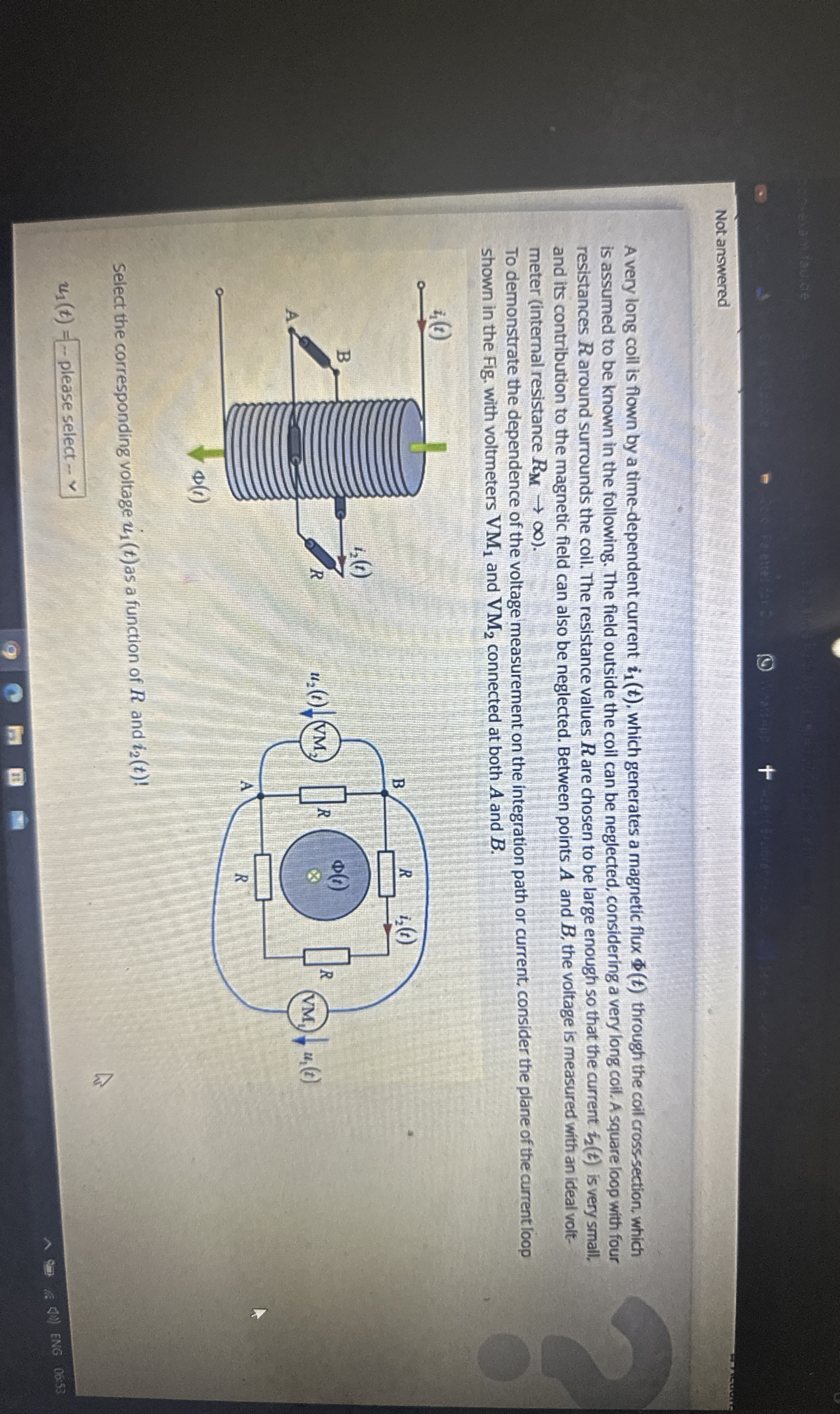 Not answered A very long coil is flown by a time