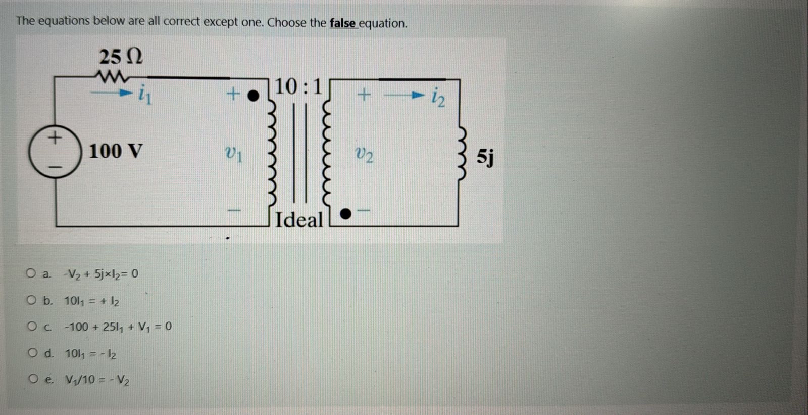The equations below are all correct except one.