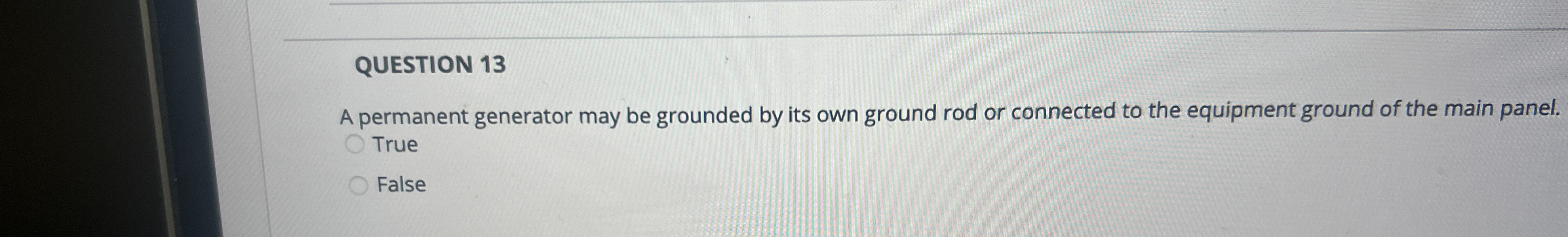 A permanent generator may be grounded by its own