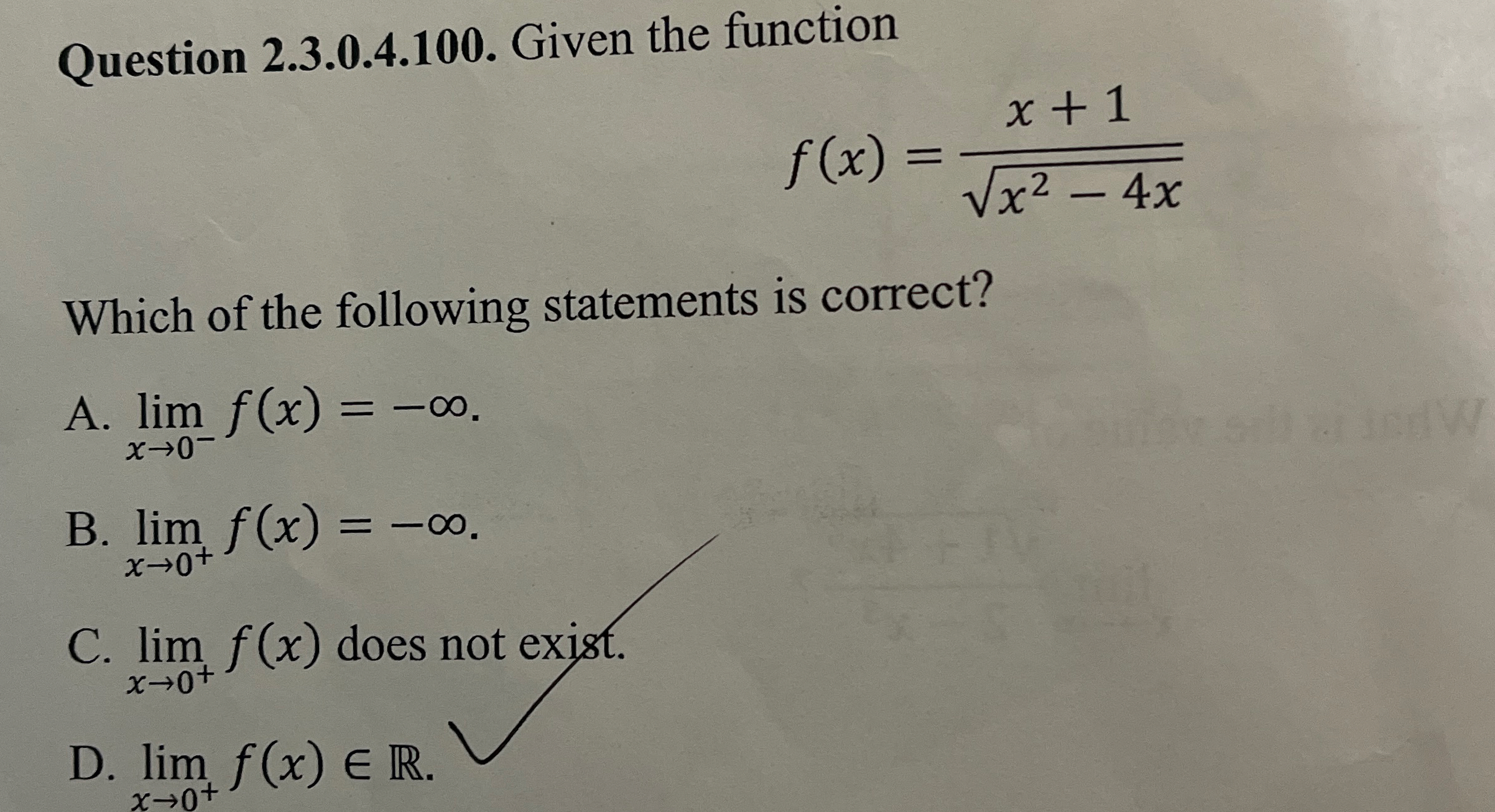 Question 2 . 3 . 0 . 4 . 1 0 0 . Given the