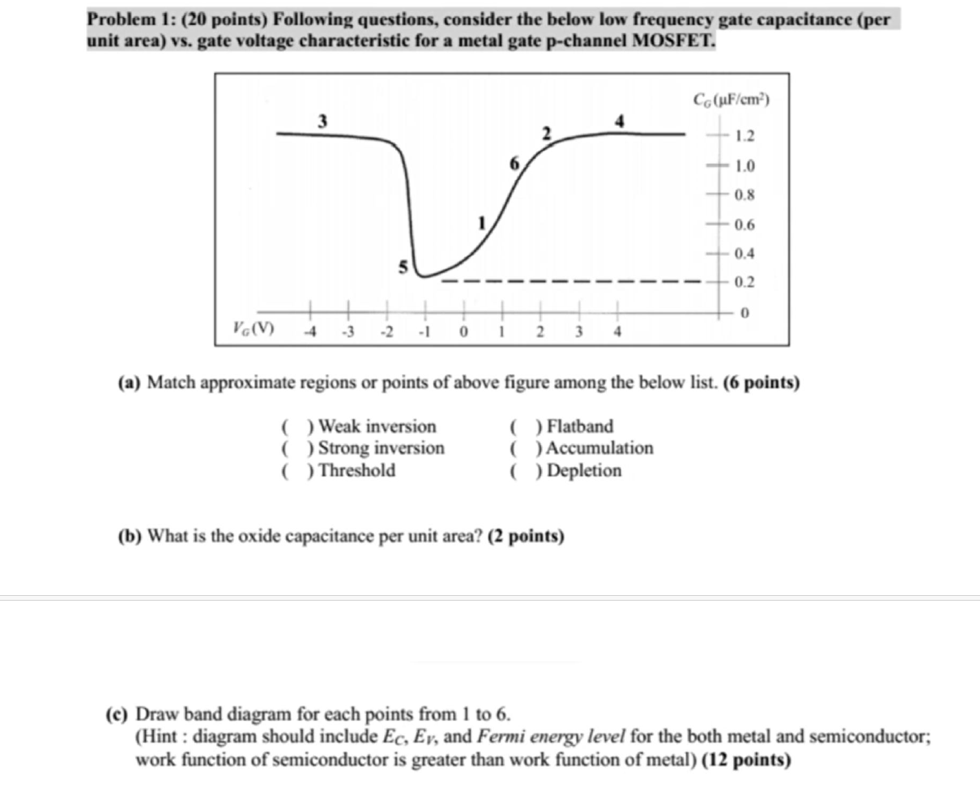 Problem 1 : ( \ ( \ mathbf { 2 0 } \ ) points )