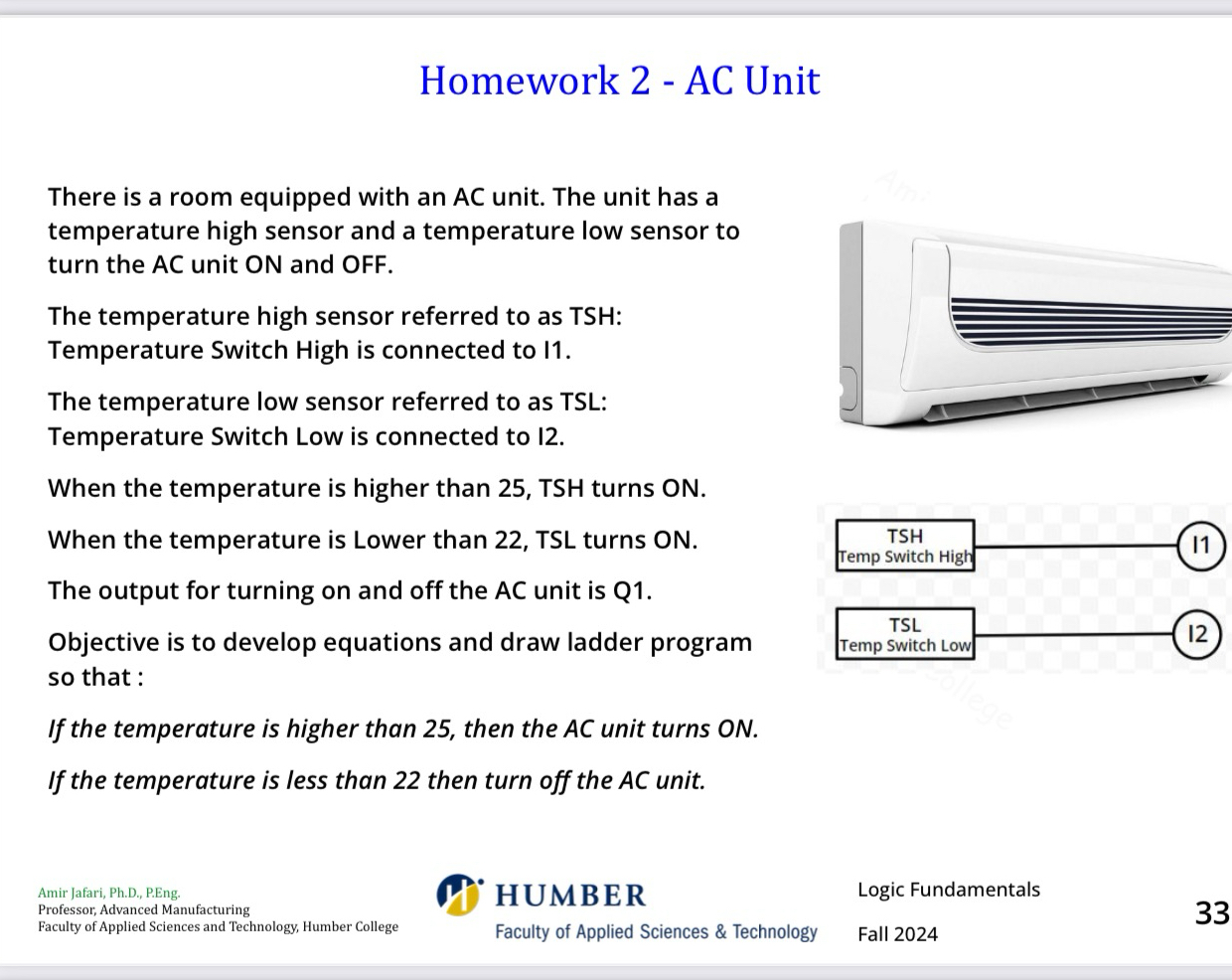 Homework 2 - AC Unit There is a room equipped