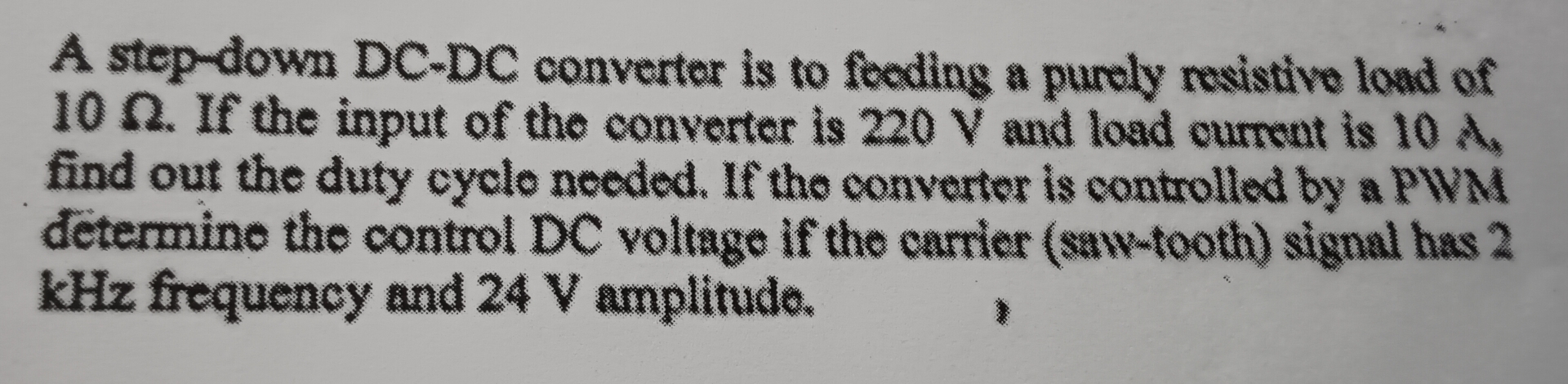 A step - down DC - DC converter is to feeding a