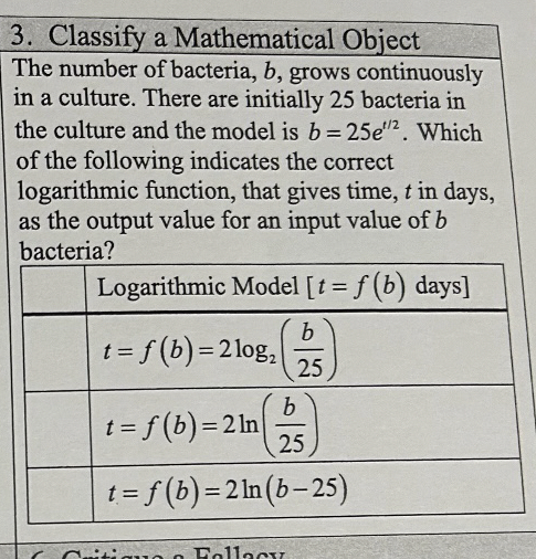 Classify a Mathematical Object The number of