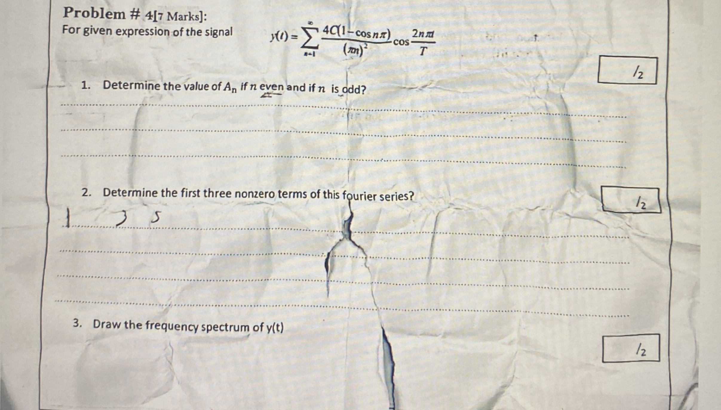 Problem # 4 [ 7 Marks ] : For given expression of