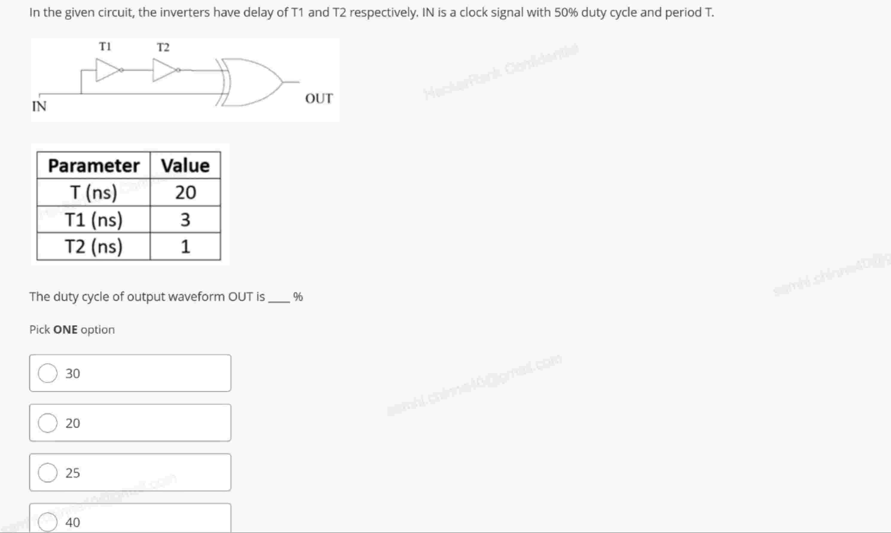 In the given circuit, the inverters have delay of