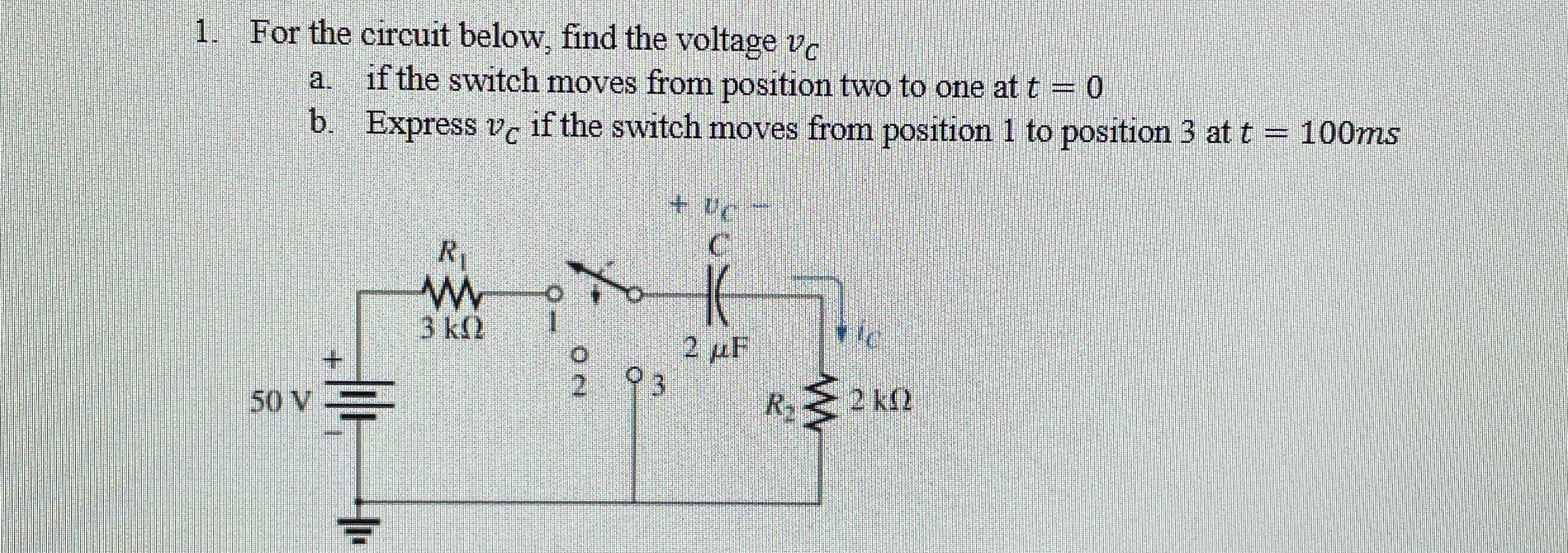 For the circuit below, find the voltage v C a .