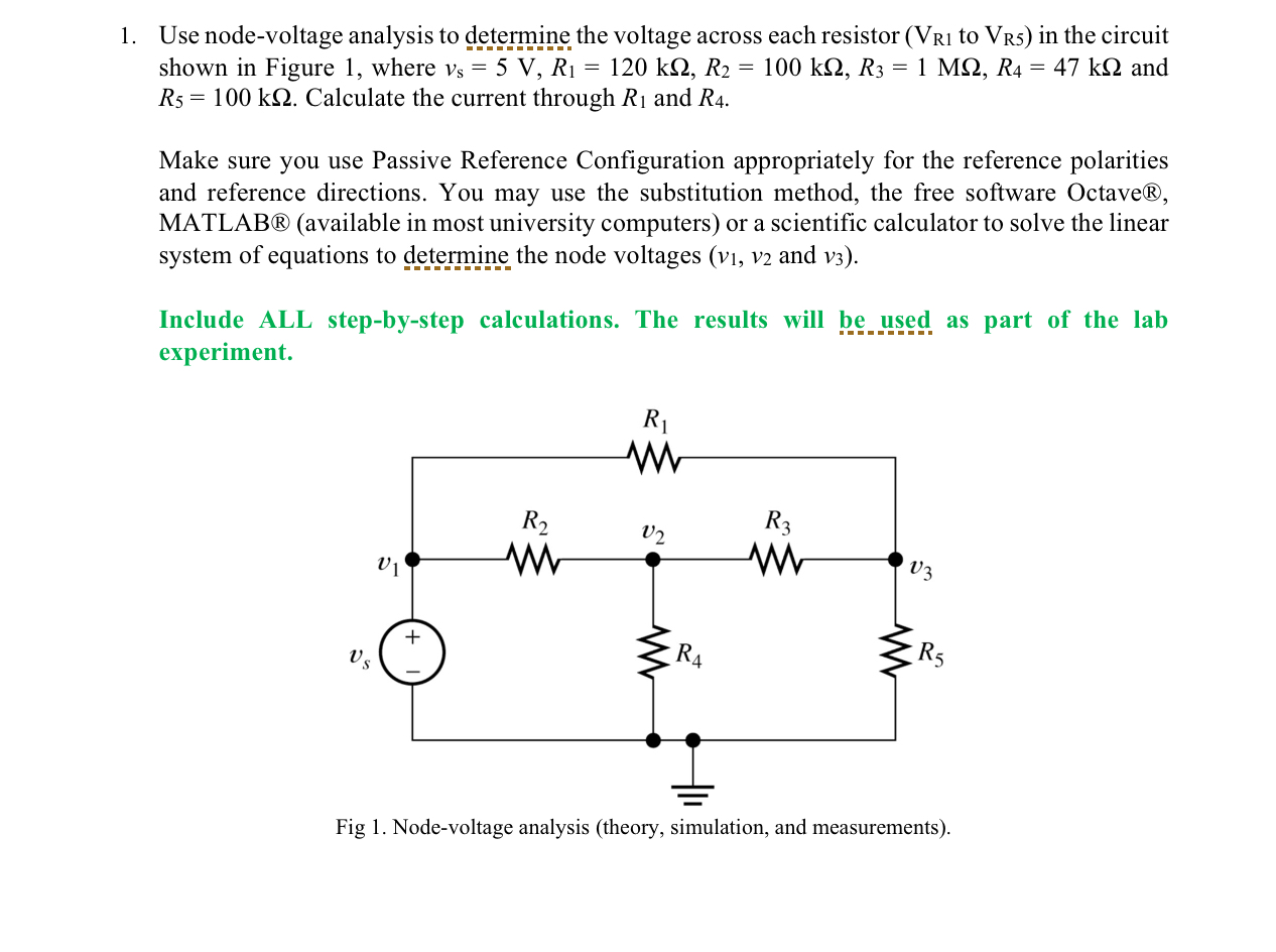 Use node - voltage analysis to determine the