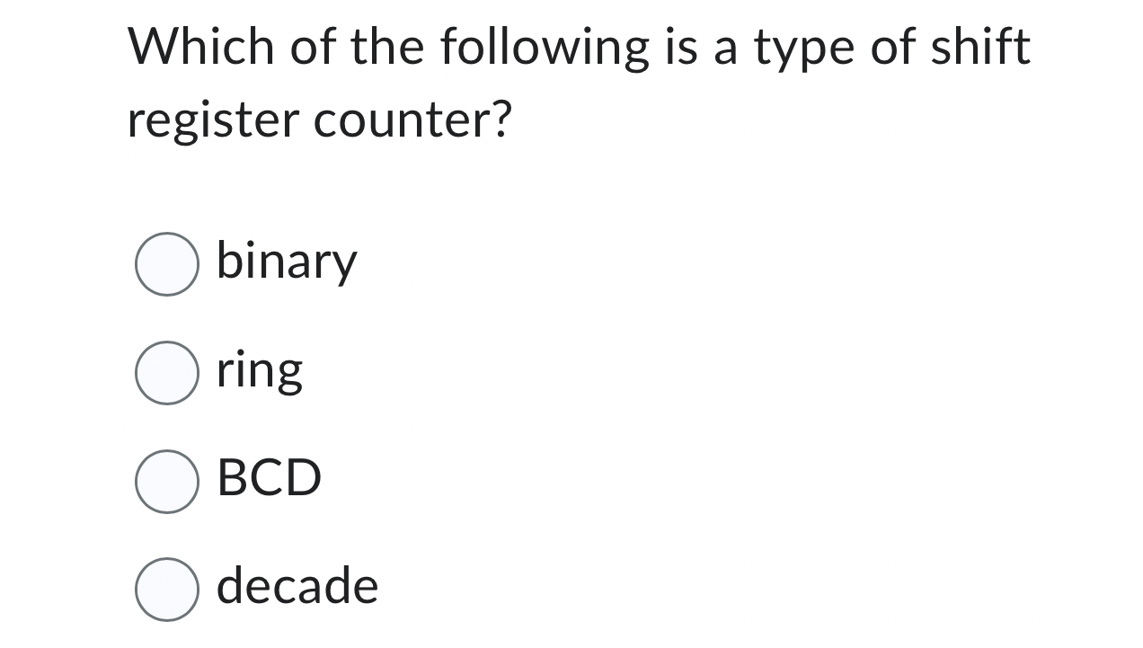 Which of the following is a type of shift