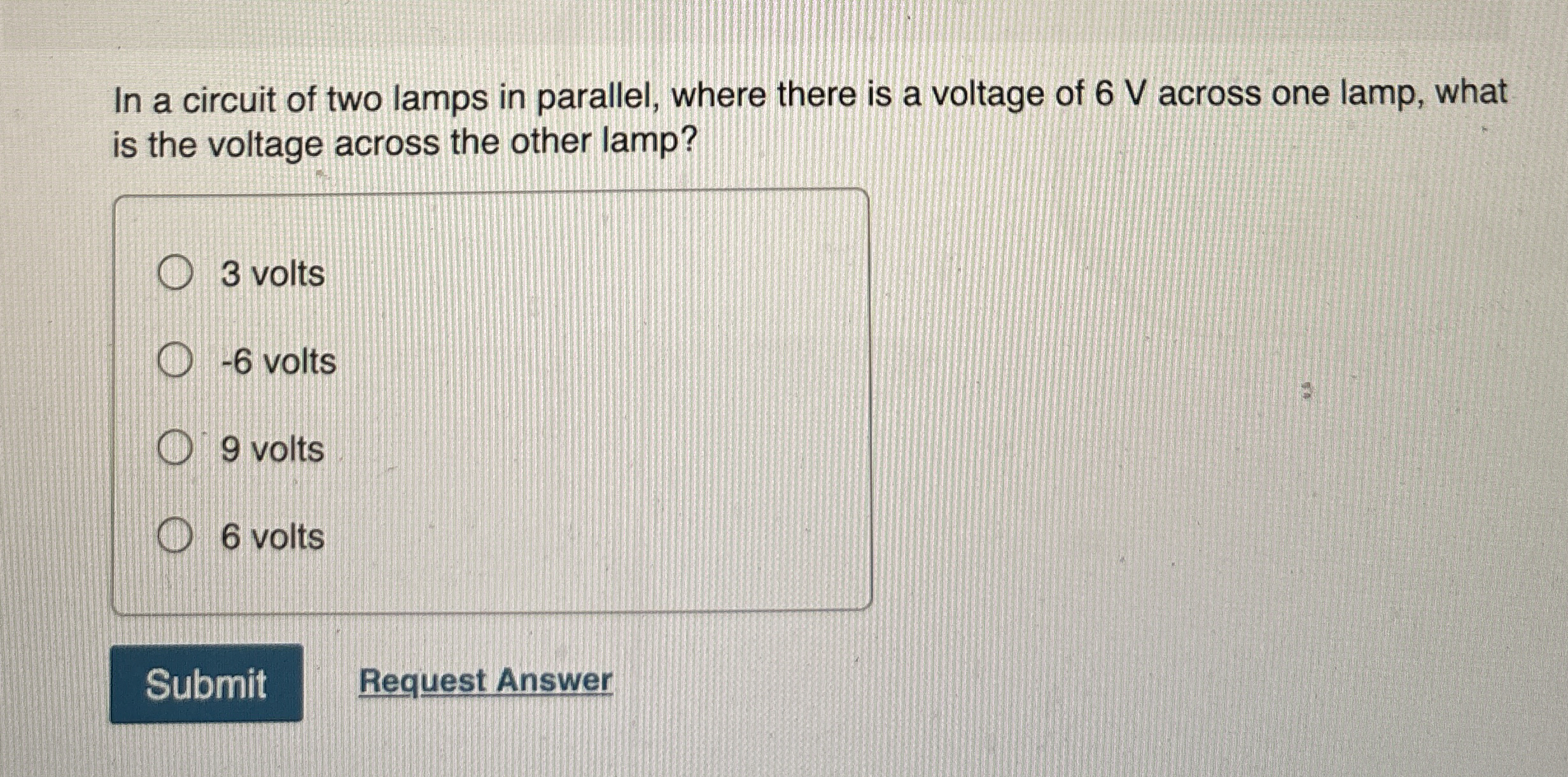 In a circuit of two lamps in parallel, where