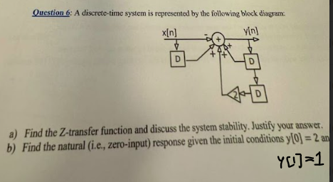 Ouestion 6 : A discrete - time system is