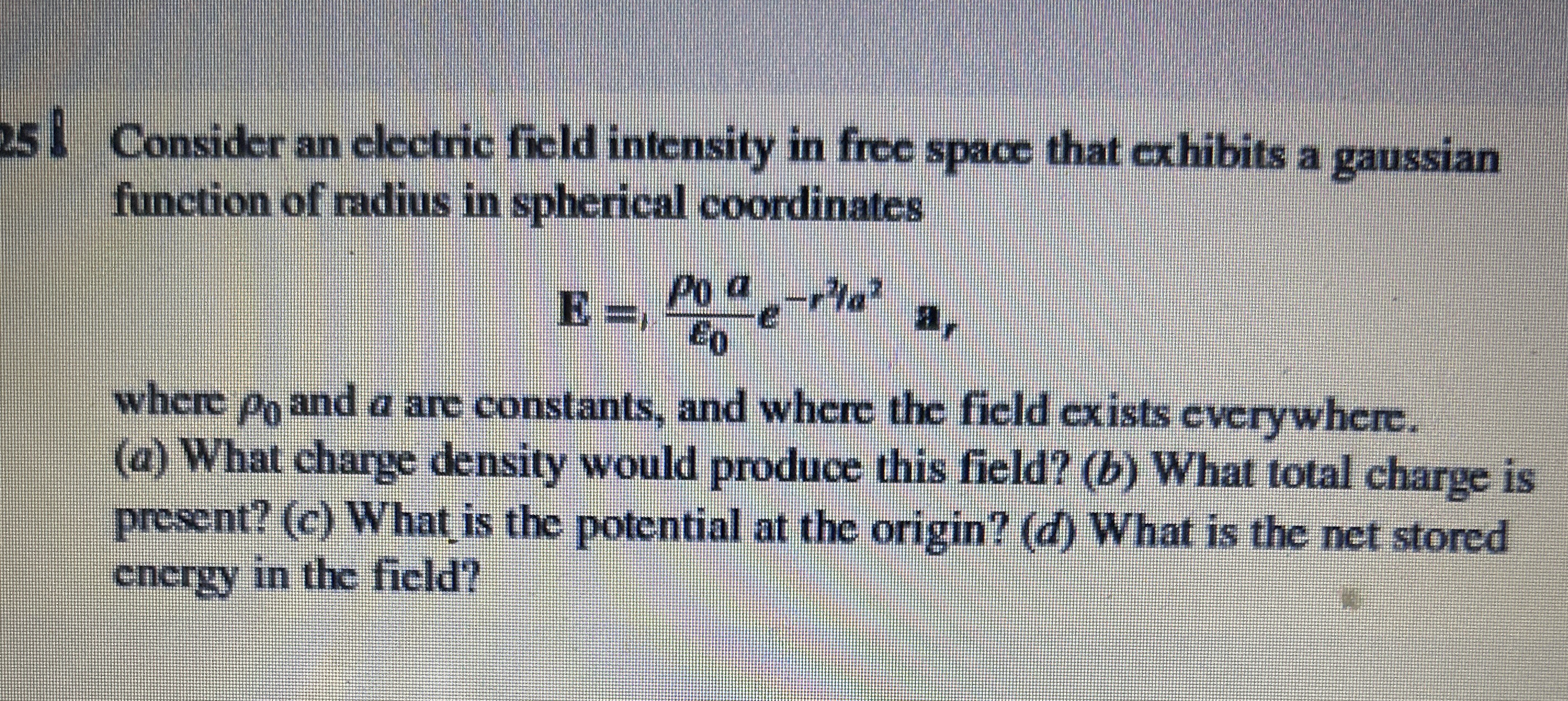 2 5 Consider an electric field intensity in free