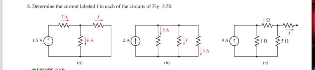 Determine the current labeled I in each of the