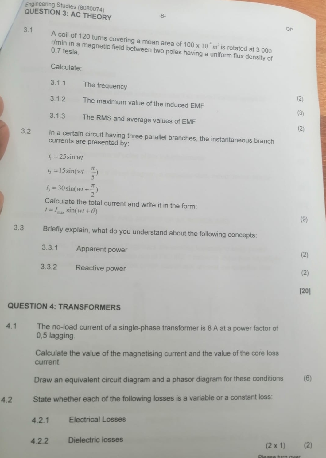 Engineering Studies ( 8 0 8 0 0 7 4 ) QUESTION 3