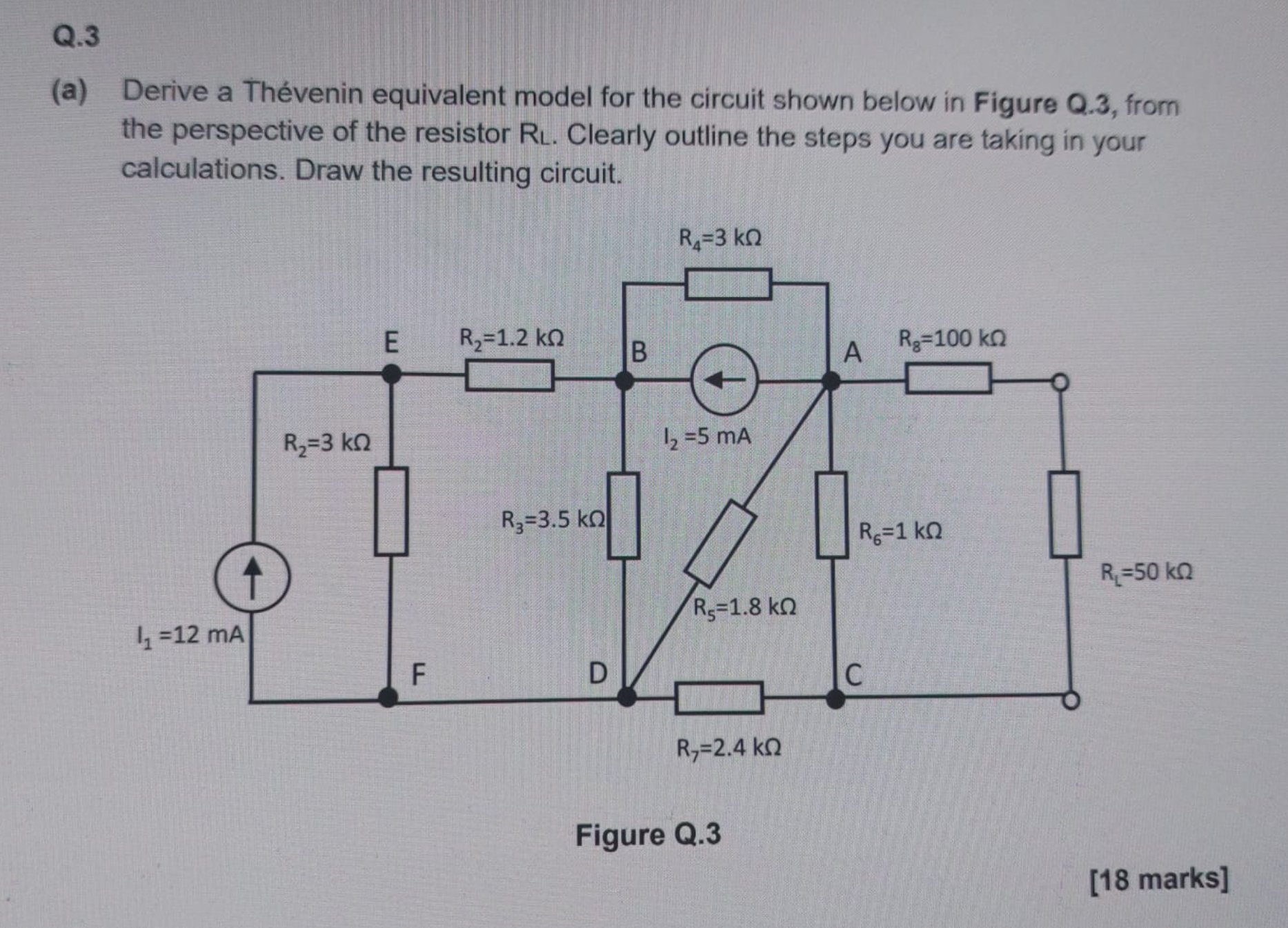Q . 3 ( a ) Derive a Th venin equivalent model