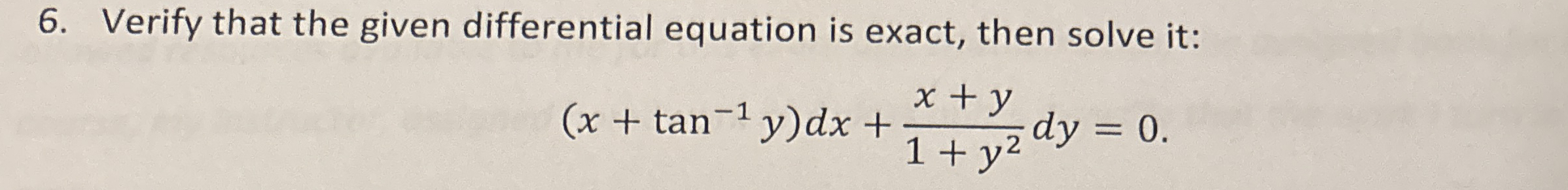 Verify that the given differential equation is
