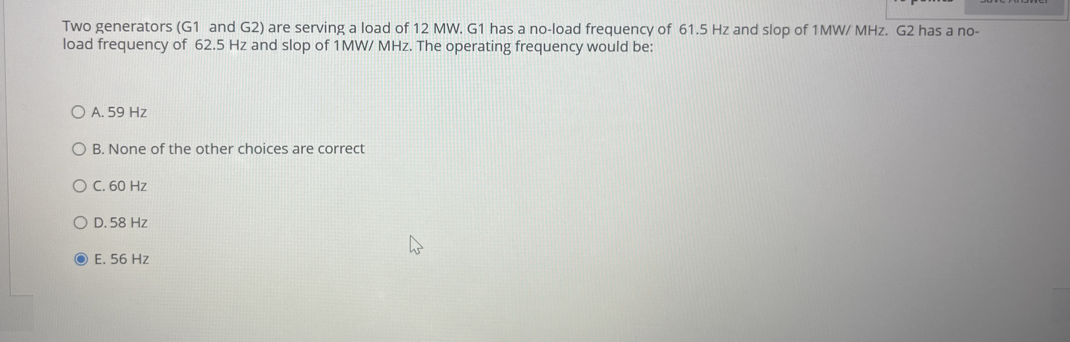 Two generators ( G 1 and G 2 ) are serving a load
