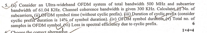 ( a ) Consider an Ultra - wideband OFDM system of