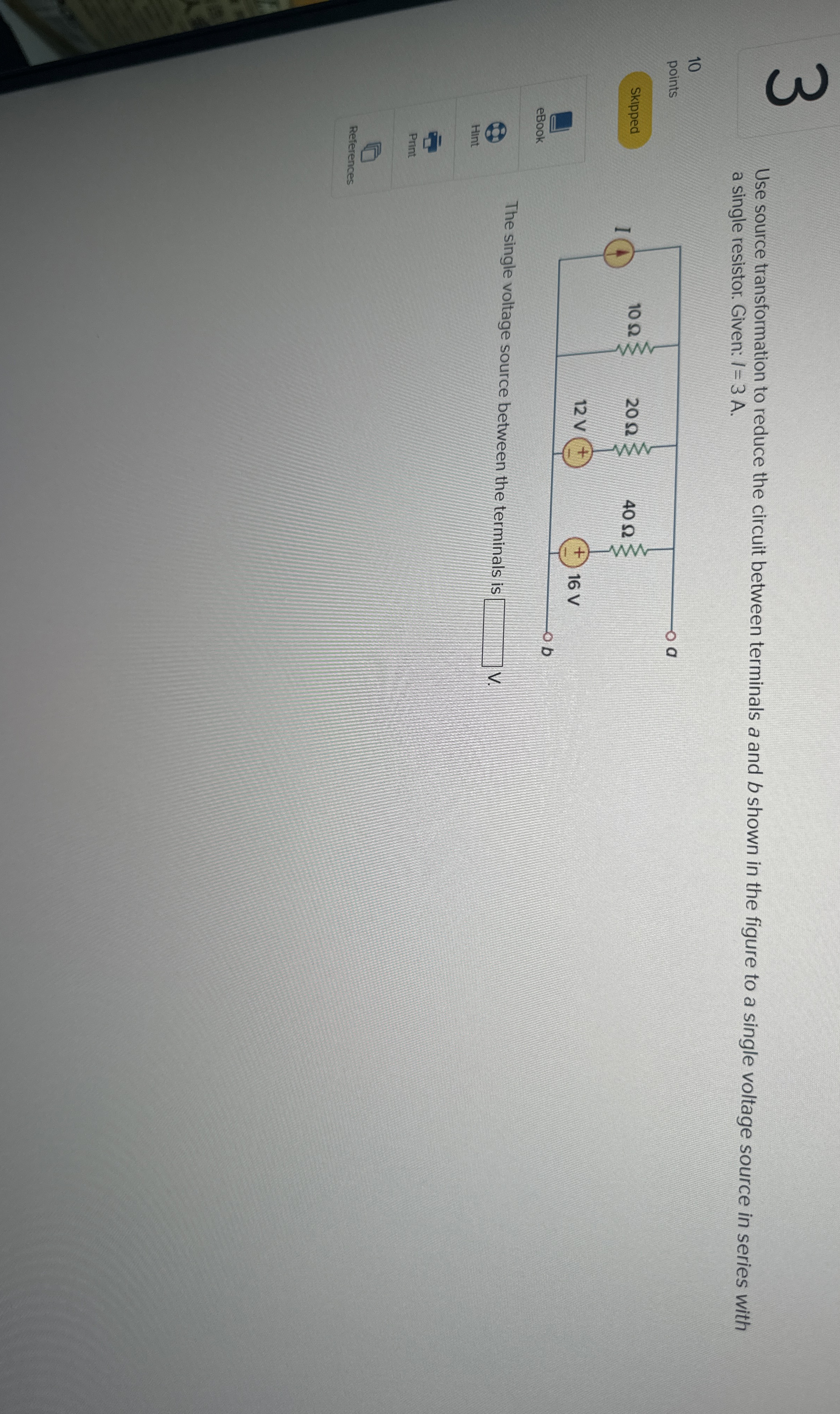 Use source transformation to reduce the circuit