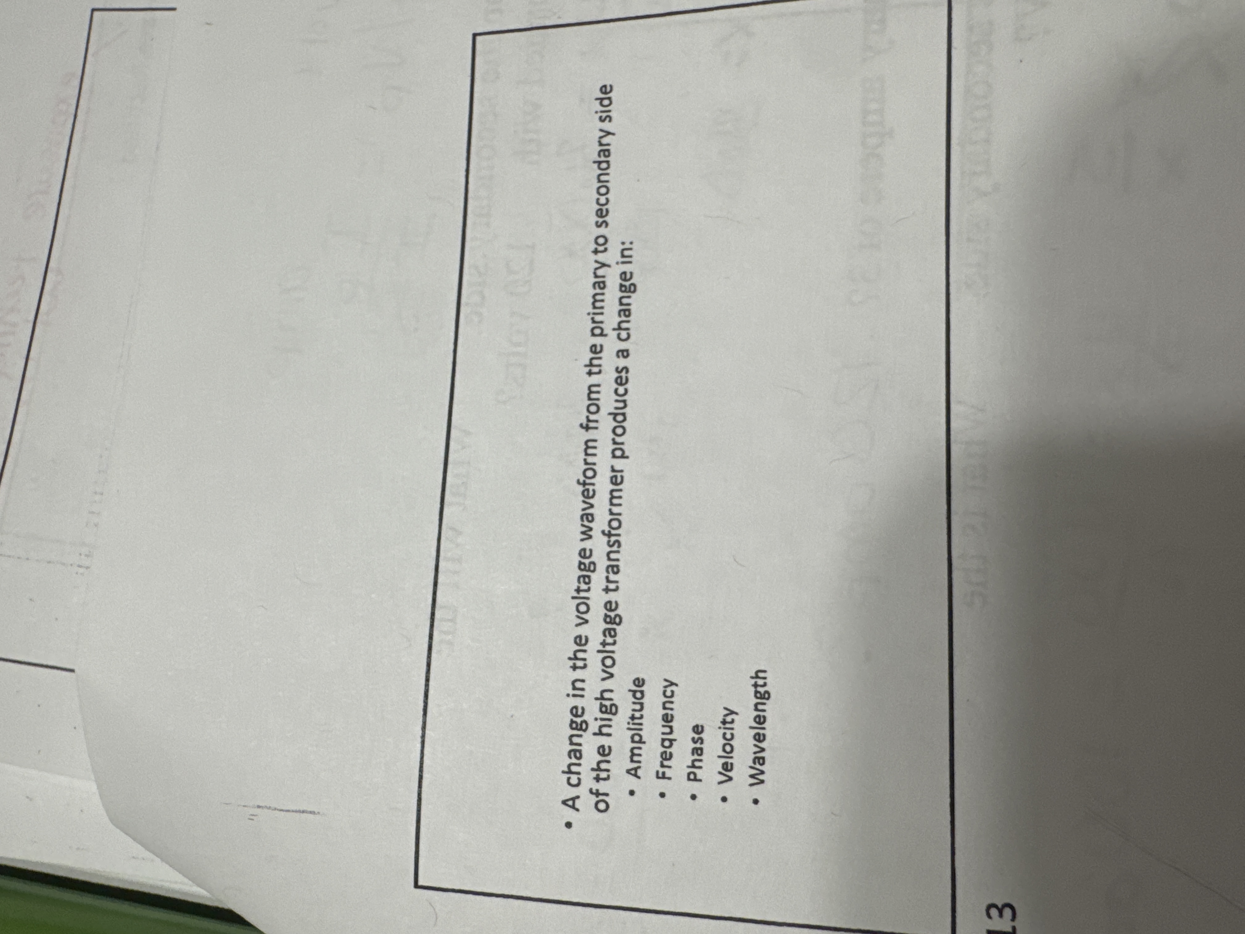 - A change in the voltage waveform from the