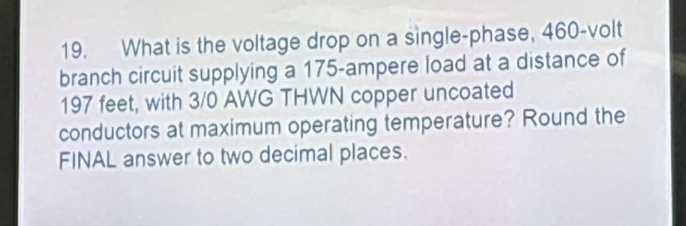 What is the voltage drop on a single - phase, 4 6
