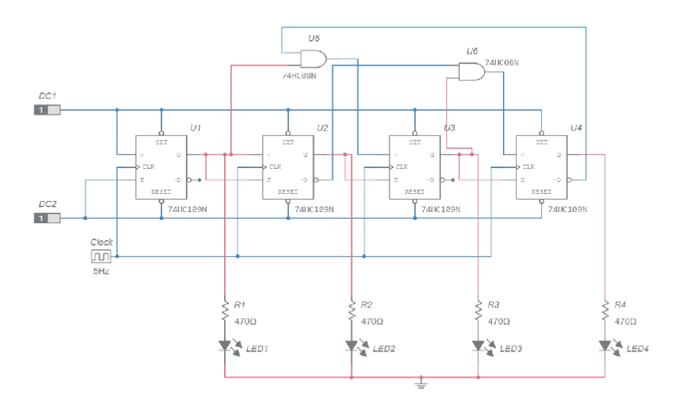 Draw the timing diagram for the circuit for