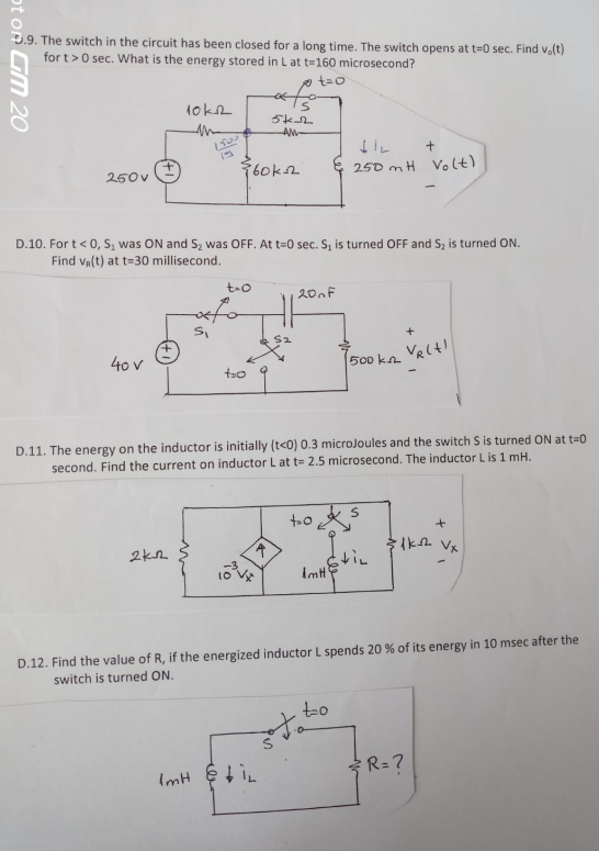 9 . 9 . The switch in the circuit has been closed