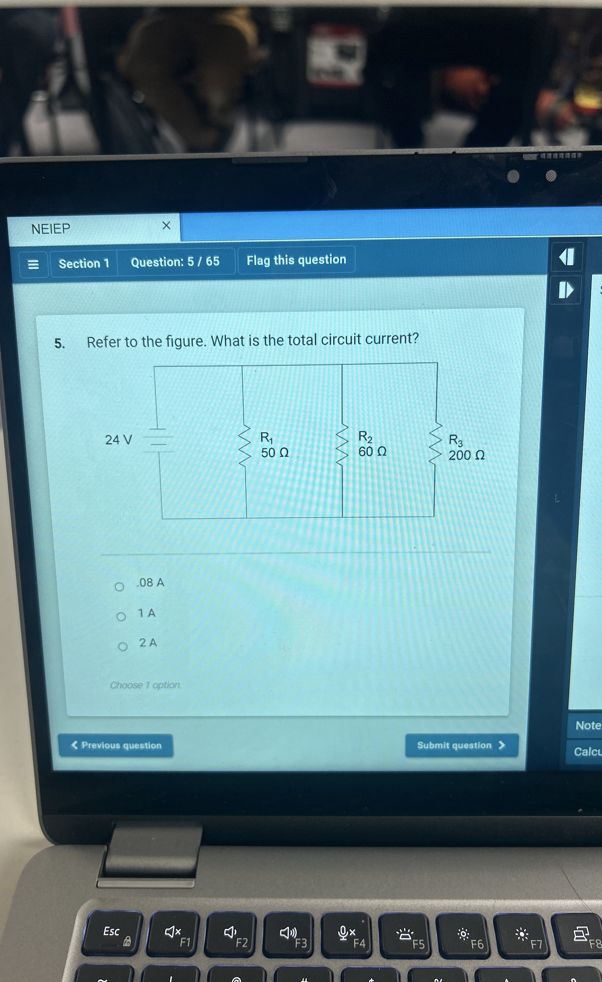 NEIEP Section 1 Question: 5 / 6 5 Flag this