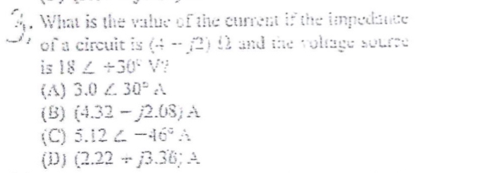 What is the value of the current if the impedance