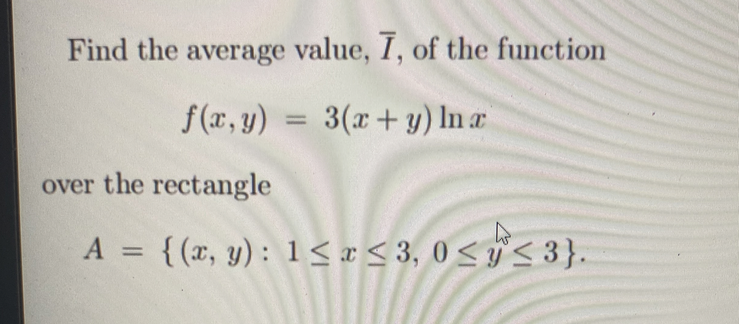 Find the average value, ? b a r ( I ) , of the