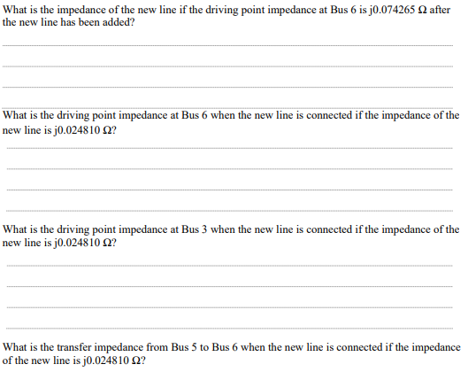 What is the impedance of the new line if the