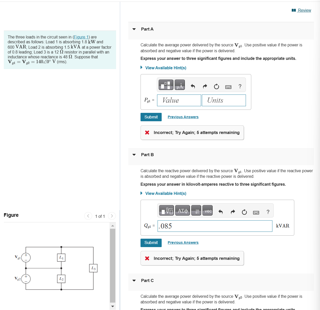 The three loads in the circuit seen in ( Figure 1