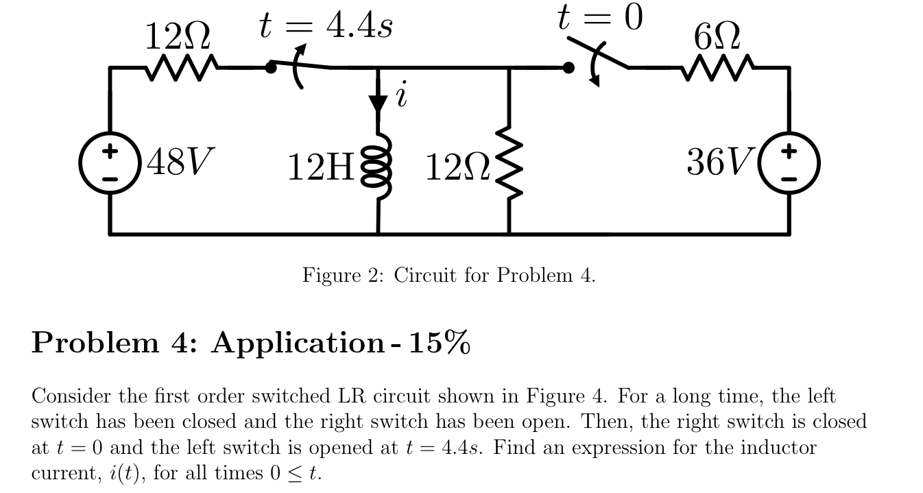Figure 2 : Circuit for Problem 4 . Problem 4 :