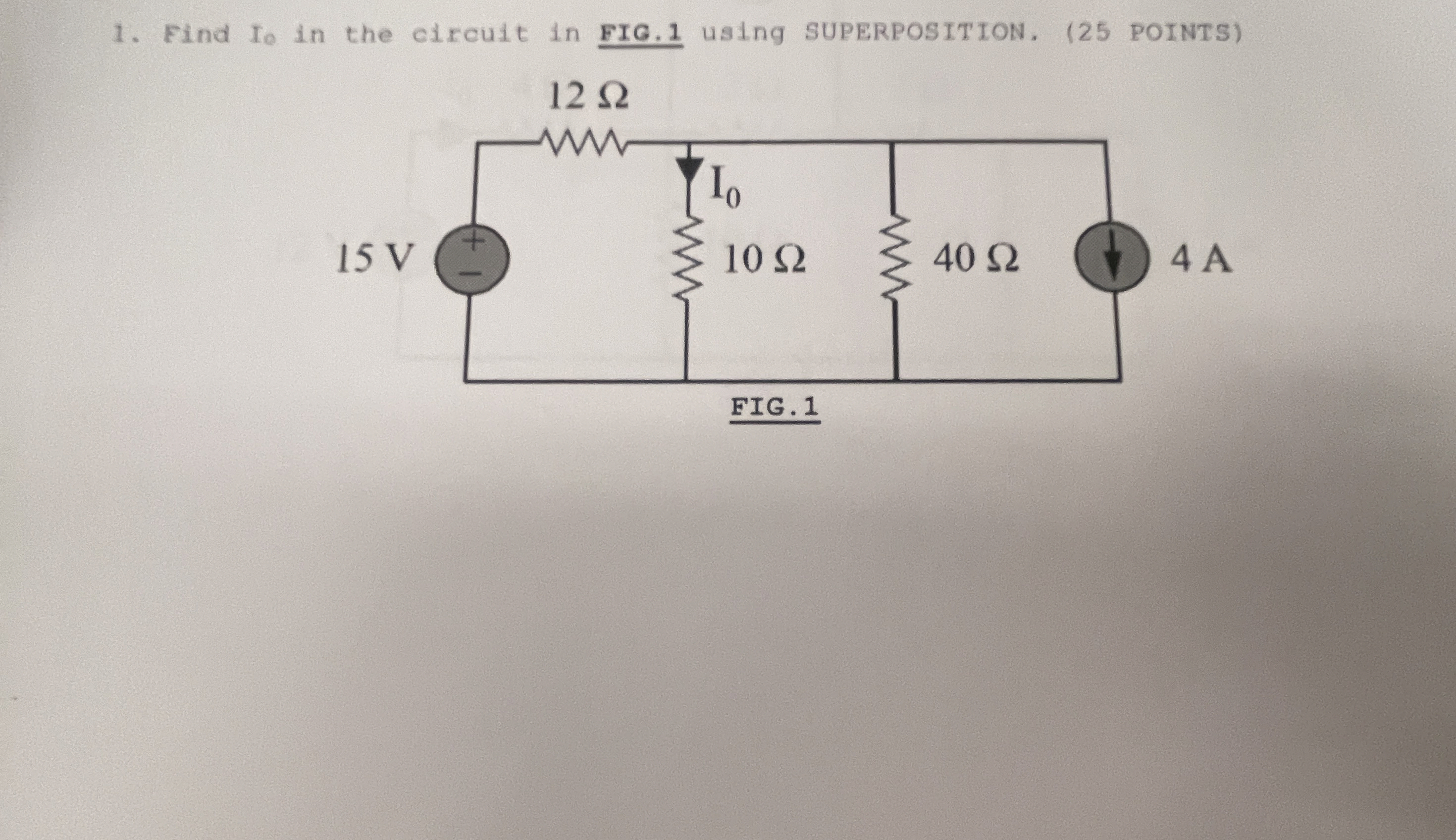 Find Io in the circuit in FIG. 1 using