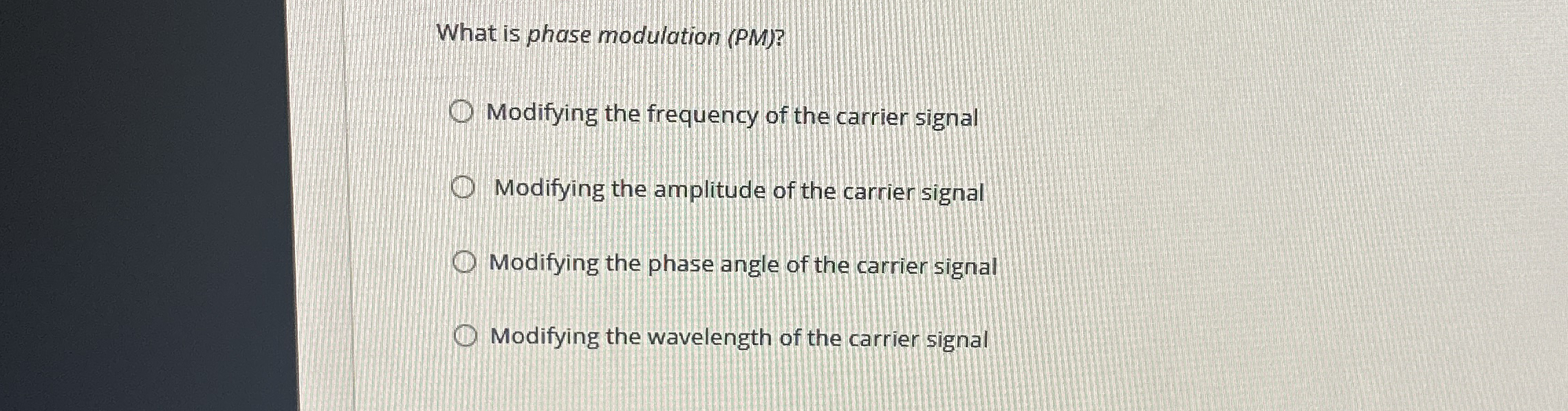 What is phase modulation ( PM ) ? Modifying the