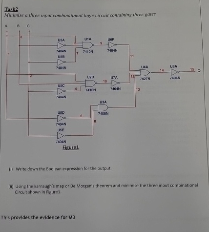 Task 2 Mintimise a three input combinational