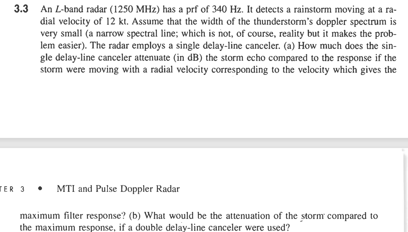 3 . 3 An \ ( L \ ) - band radar \ ( ( 1 2 5 0 \