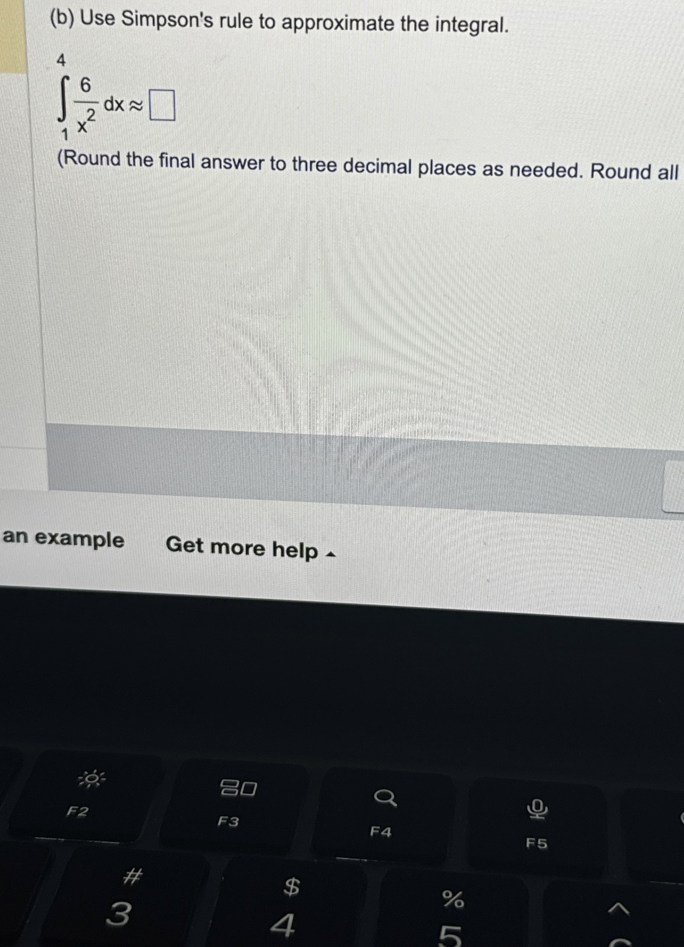 ( b ) Use Simpson's rule to approximate the