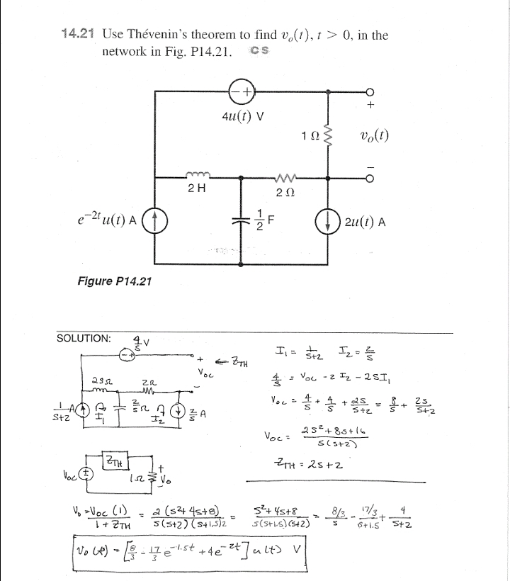 1 4 . 2 1 Use Th venin ' s theorem to find v o (