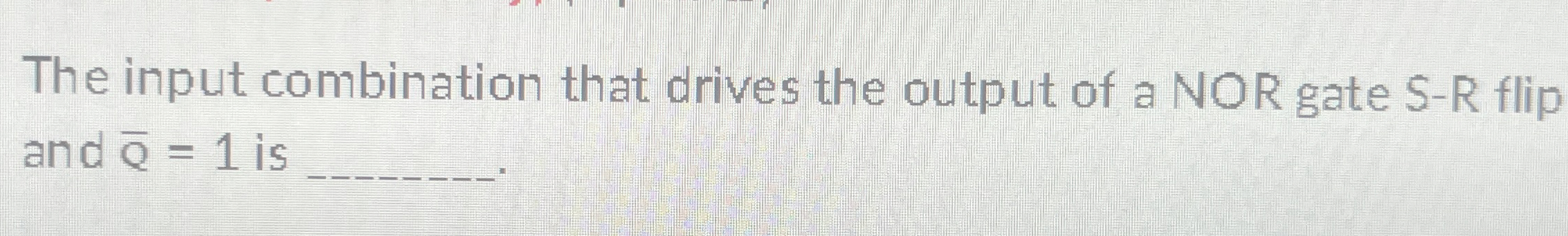 The input combination that drives the output of a