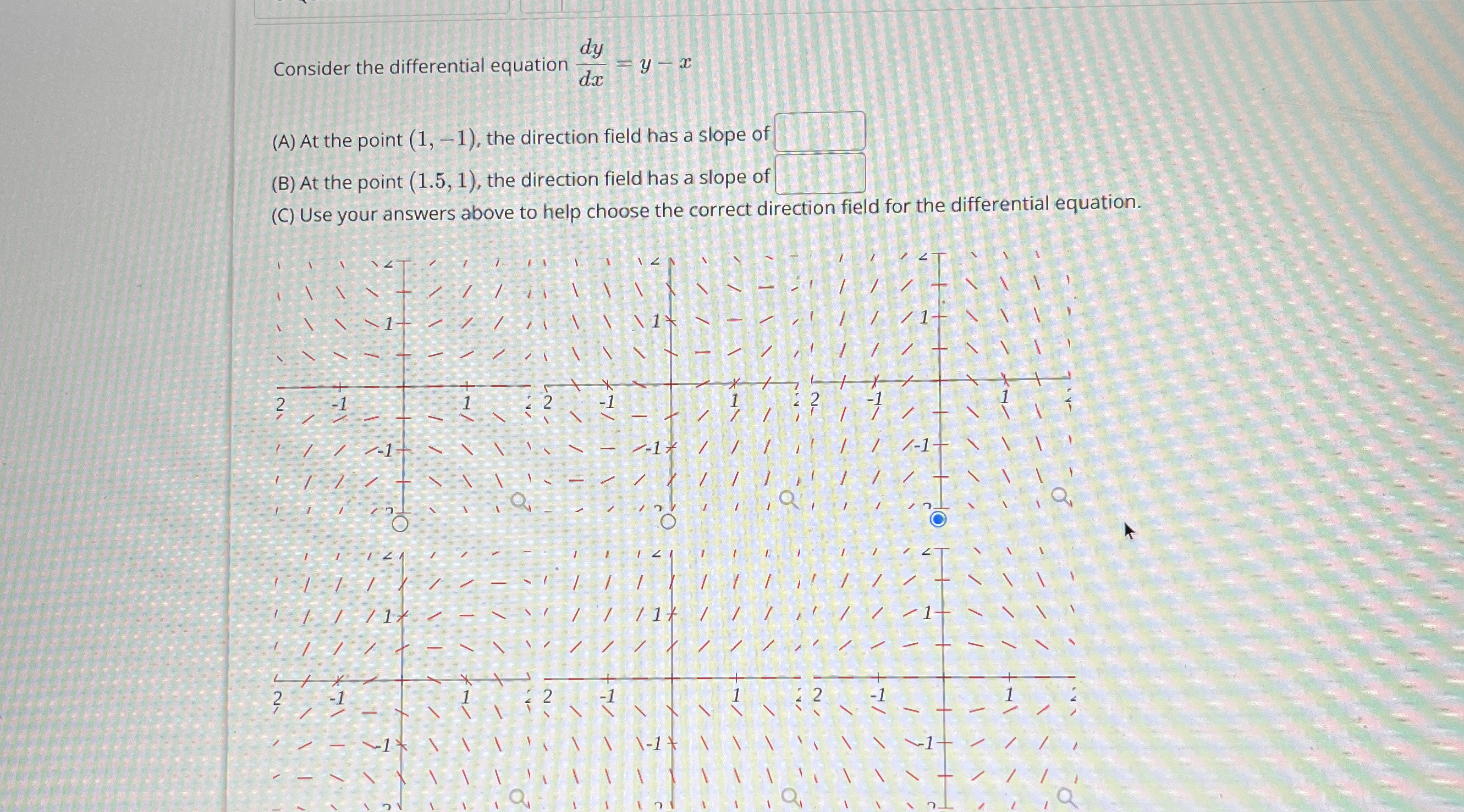 Consider the differential equation d y d x = y -