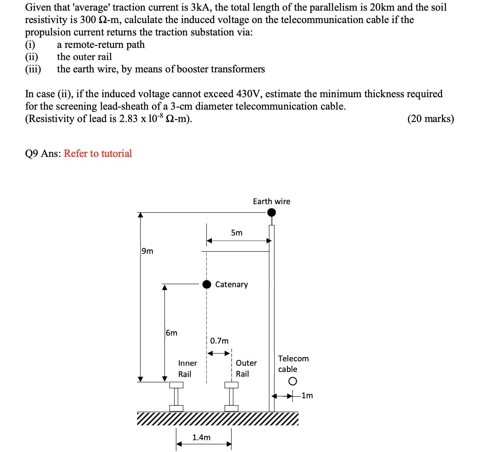 Given that 'average' traction current is 3 kA ,