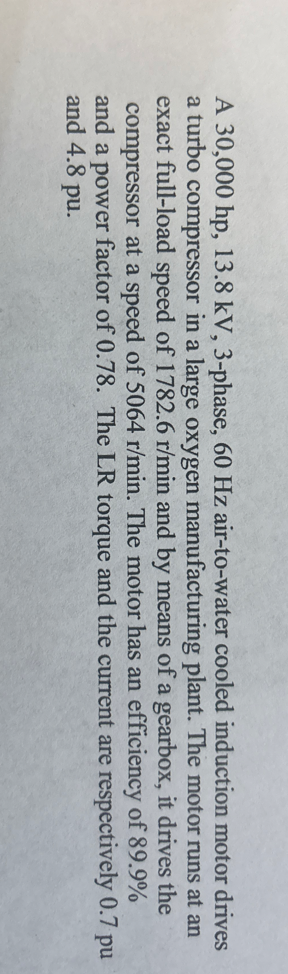 A 3 0 , 0 0 0 h p , 1 3 . 8 k V , 3 - phase, 6 0